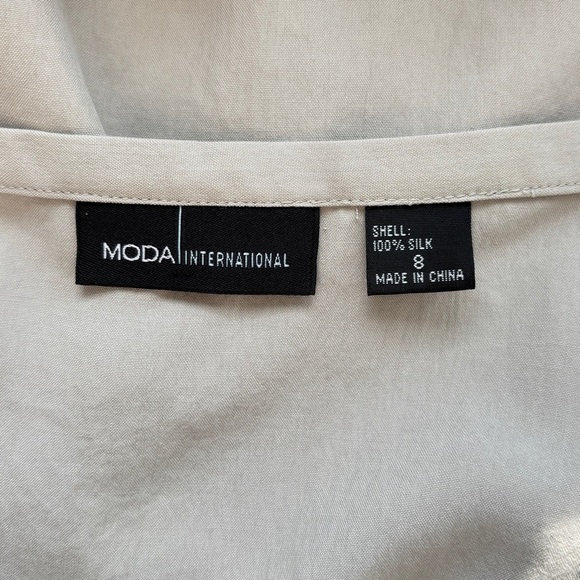 Moda International Size‎ 8 Vintage Skirt A-Line 100% Silk Y2K Midi Business Chic - Picture 9 of 11